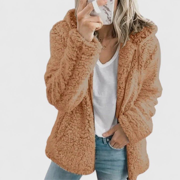 Oversized teddyfleece jack voor dames