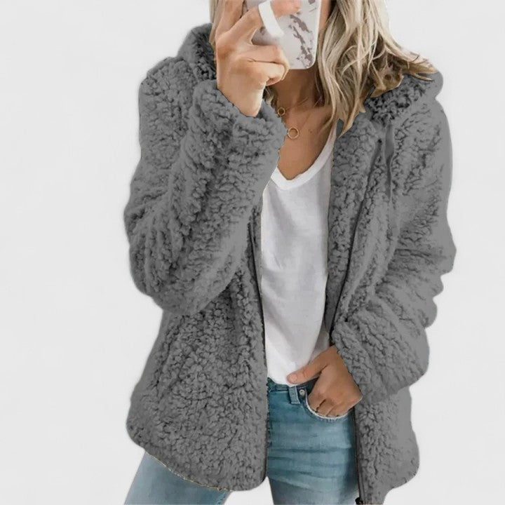 Oversized teddyfleece jack voor dames