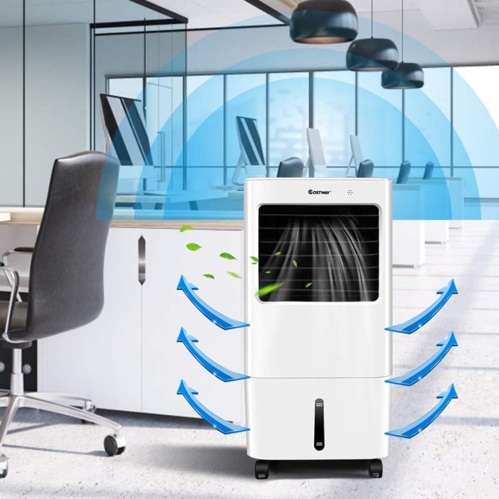 Mobiele Airconditioner met Afstandsbediening, Watertank van 6 Liter en Verdampingskoelpad