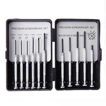 Precisieschroevendraaierset met kleine juweliers-microbits en magnetische opbergkoffer