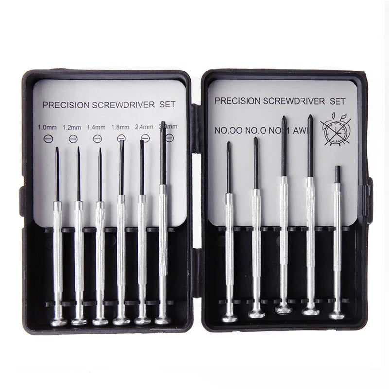 Precisieschroevendraaierset met kleine juweliers-microbits en magnetische opbergkoffer
