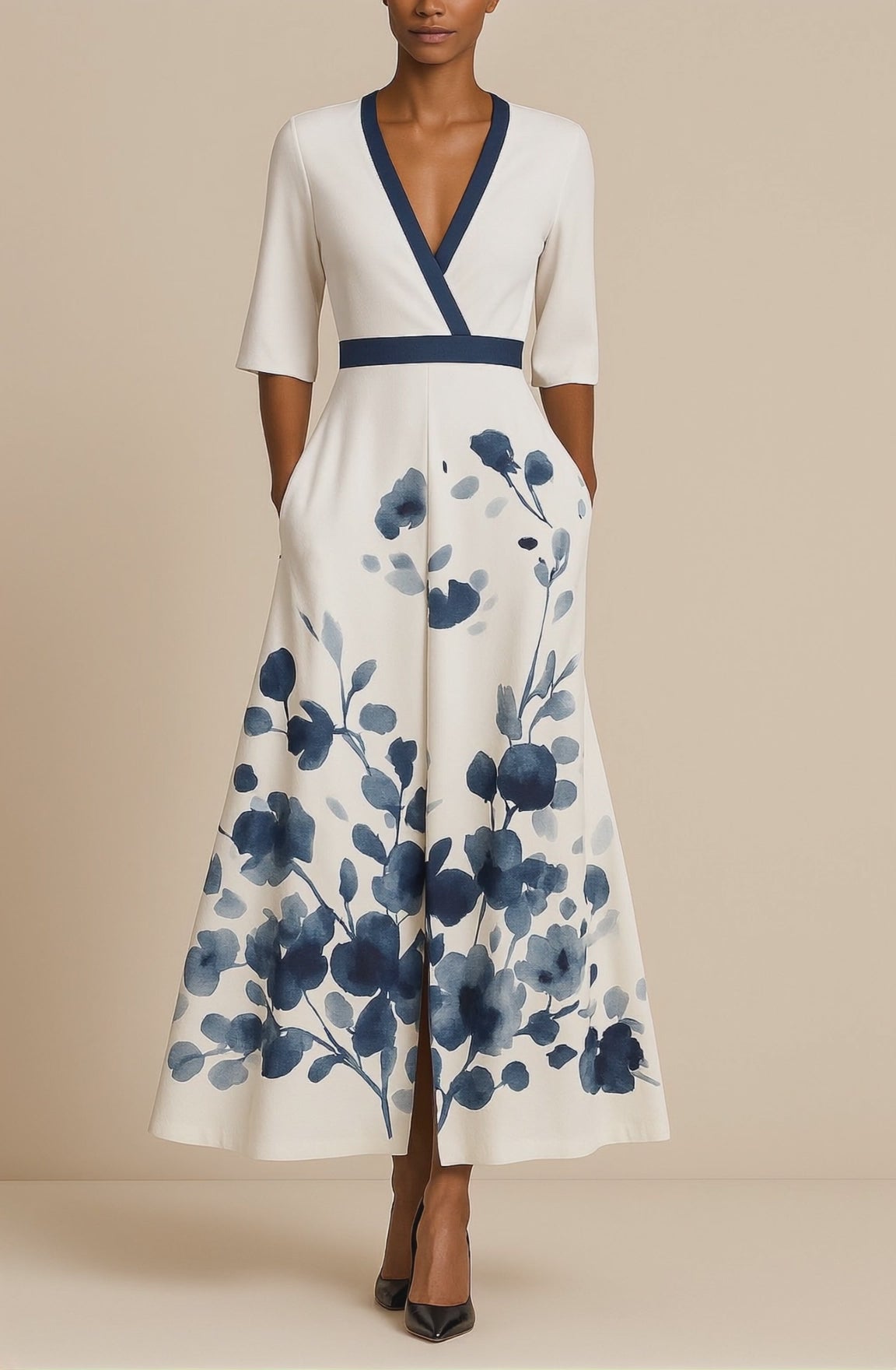 Eve – V-hals Maxi Jurk Dames