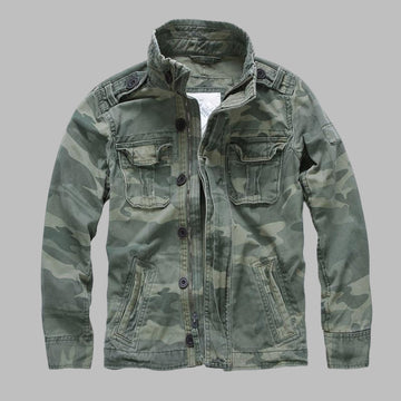 Militair jack met camouflageprint