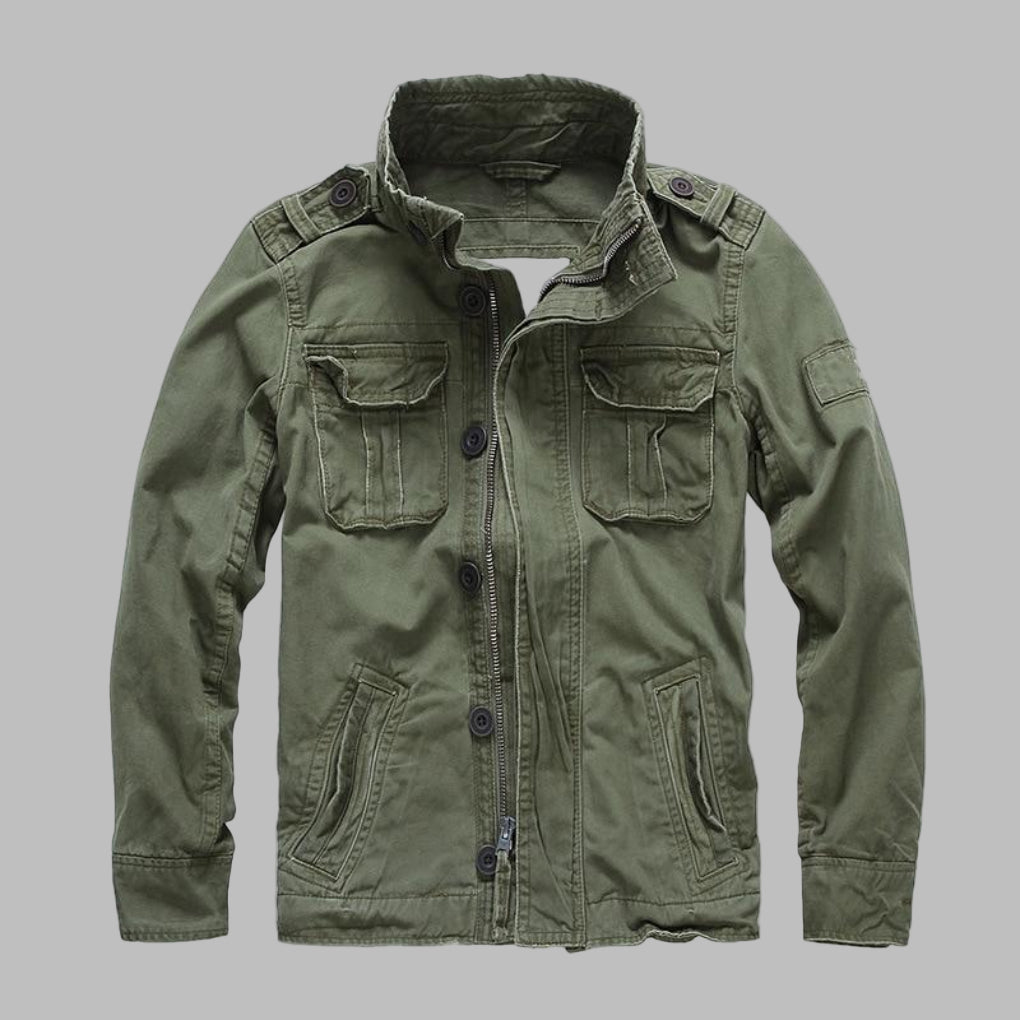 Militair jack met camouflageprint