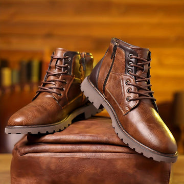 Leren Zipper Dress Boots voor Heren