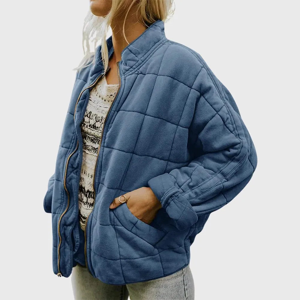 Doorgestikt oversized bomberjack voor dames