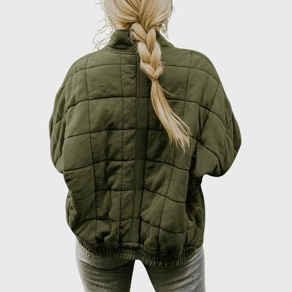 Doorgestikt oversized bomberjack voor dames