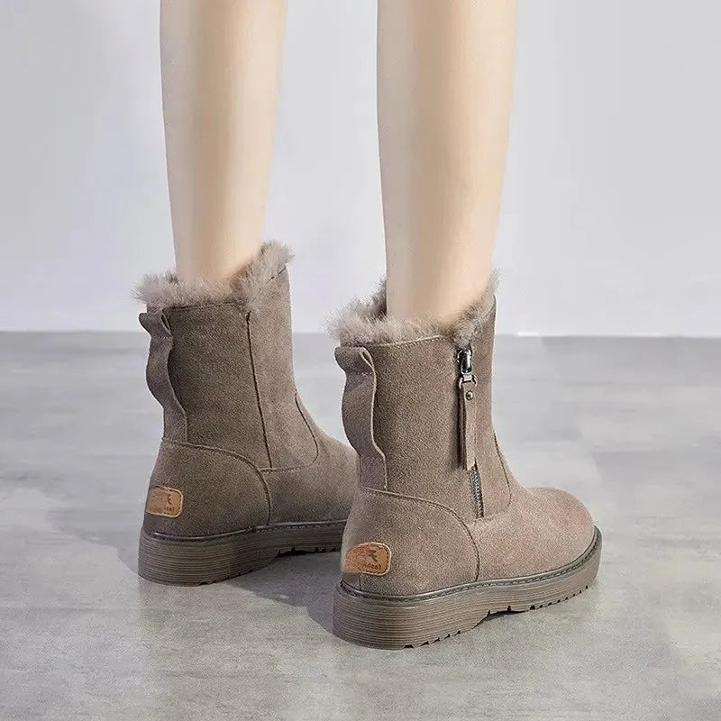 Rania snowboots voor dames met imitatiebontvoering