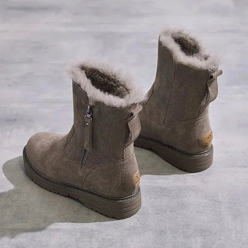 Rania snowboots voor dames met imitatiebontvoering