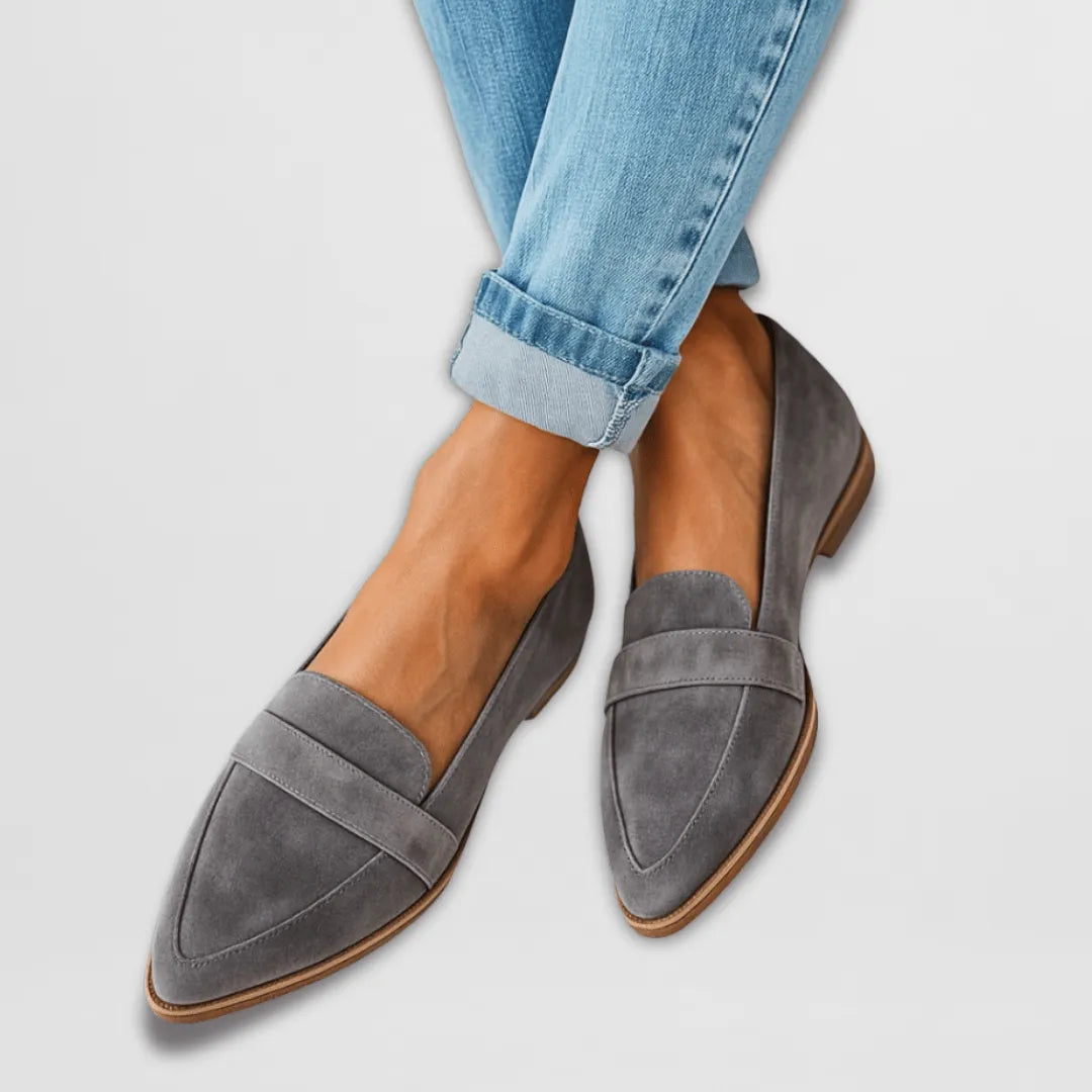 Rania suède loafers met spitse neus voor dames