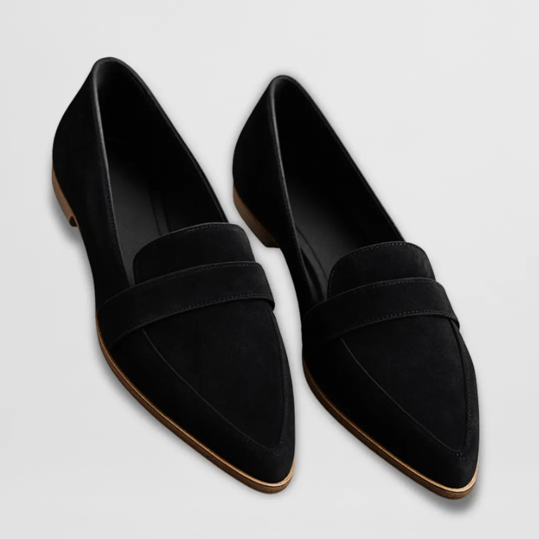 Rania suède loafers met spitse neus voor dames