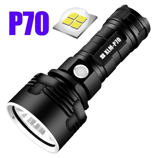 Oplaadbare LED-zaklamp en lantaarn met hoge lumenopbrengst, aluminiumlegeringsbehuizing en tactisch ontwerp