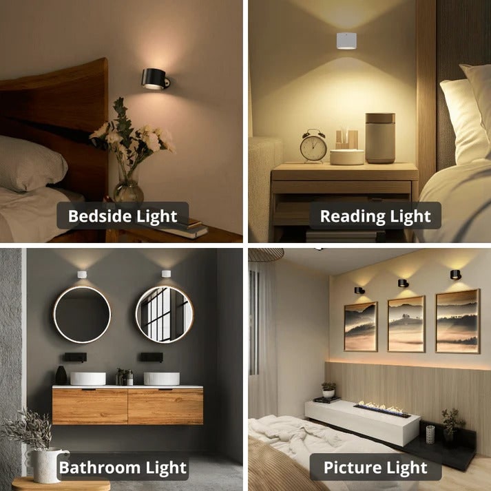 Oplaadbare wandlamp en wandlamp op batterijen met magnetische bevestiging en afstandsbediening