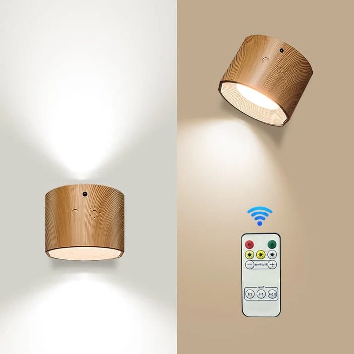 Oplaadbare wandlamp en wandlamp op batterijen met magnetische bevestiging en afstandsbediening