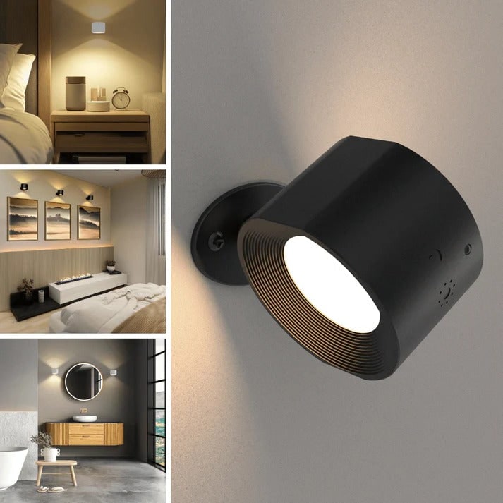 Oplaadbare wandlamp en wandlamp op batterijen met magnetische bevestiging en afstandsbediening