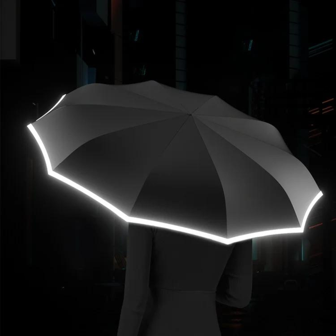 Windbestendige paraplu met reflecterend ontwerp