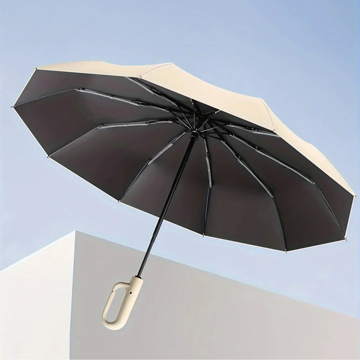 Windbestendige Repel reisparaplu met UV-bescherming, compact opvouwbaar ontwerp en karabijnhaak