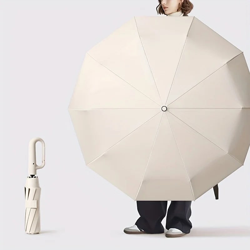 Windbestendige Repel reisparaplu met UV-bescherming, compact opvouwbaar ontwerp en karabijnhaak