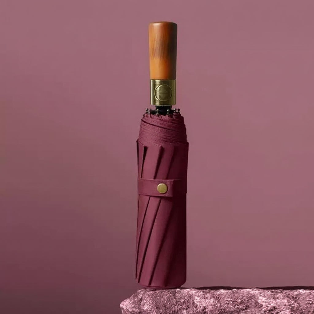 Windbestendige Repel reisparaplu met houten handvat en automatisch opvouwen