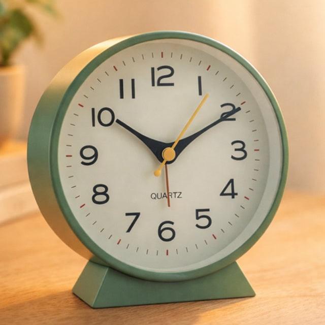 Retro analoge wekker met geruisloos quartzuurwerk en verlichting voor slaapkamer of bureau