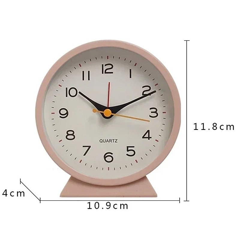 Retro analoge wekker met geruisloos quartzuurwerk en verlichting voor slaapkamer of bureau