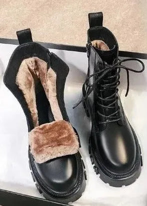 Roberta damessnowboots tot de enkel met vetersluiting
