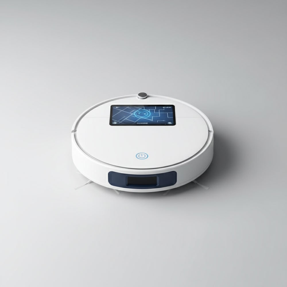 Robotstofzuiger en automatische dweilfunctie met slimme navigatie en twee draaiende dweilpads