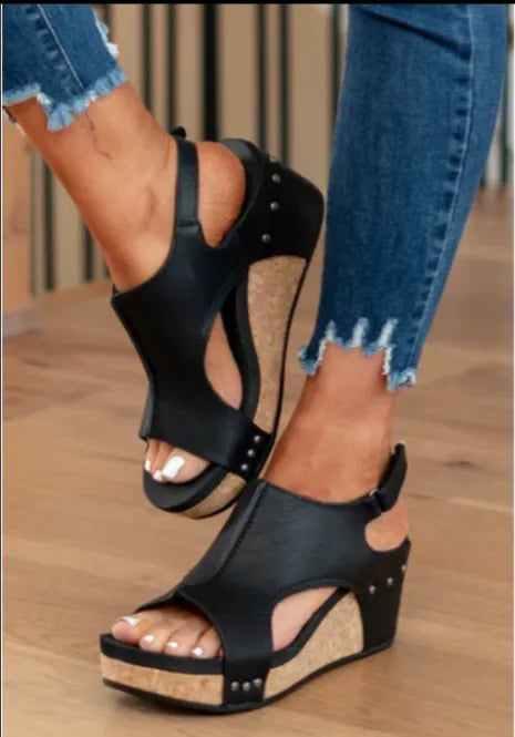 Rosalia slingbacksandalen voor dames met plateauzool en sleehak