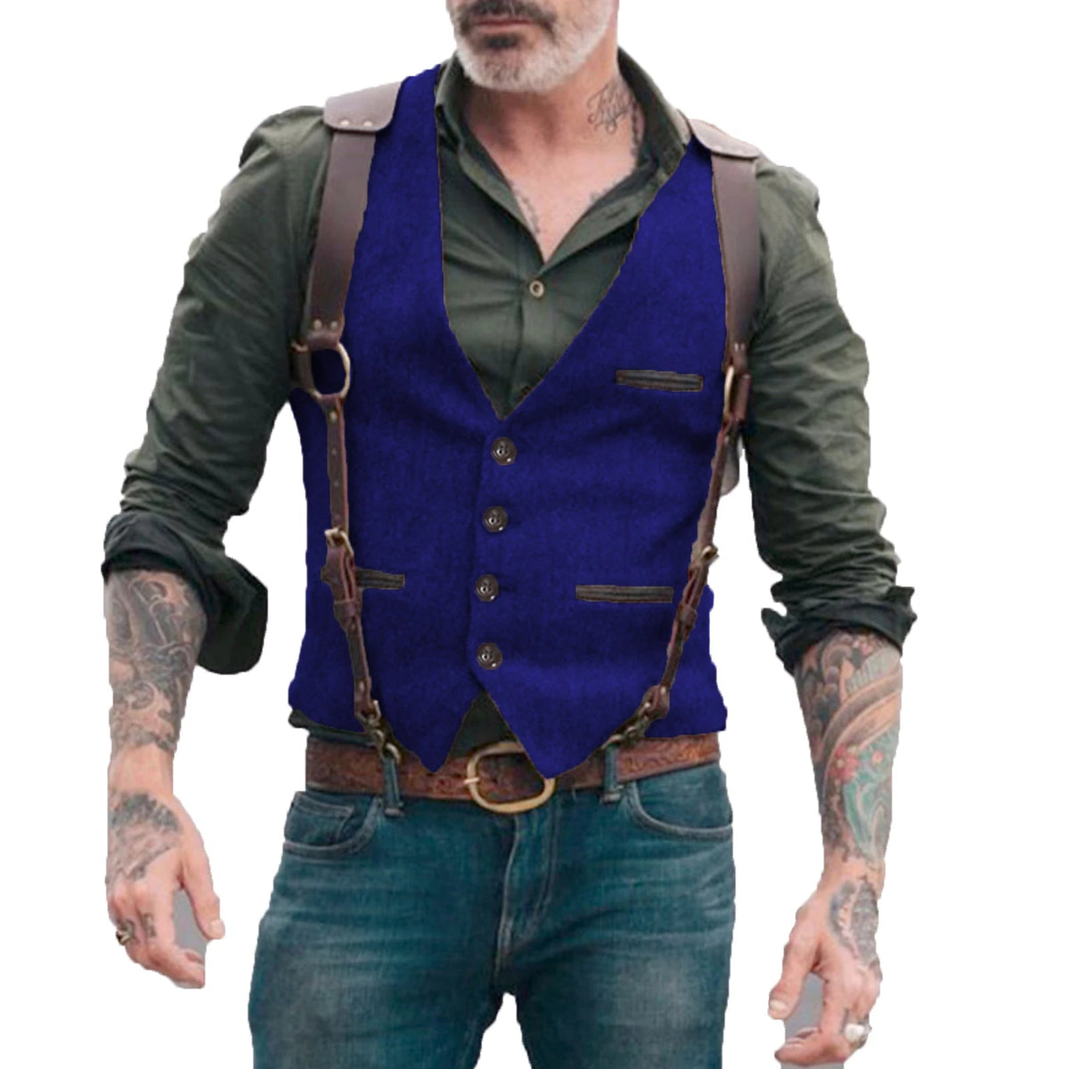 Heren Gilet in Herringbone Stijl