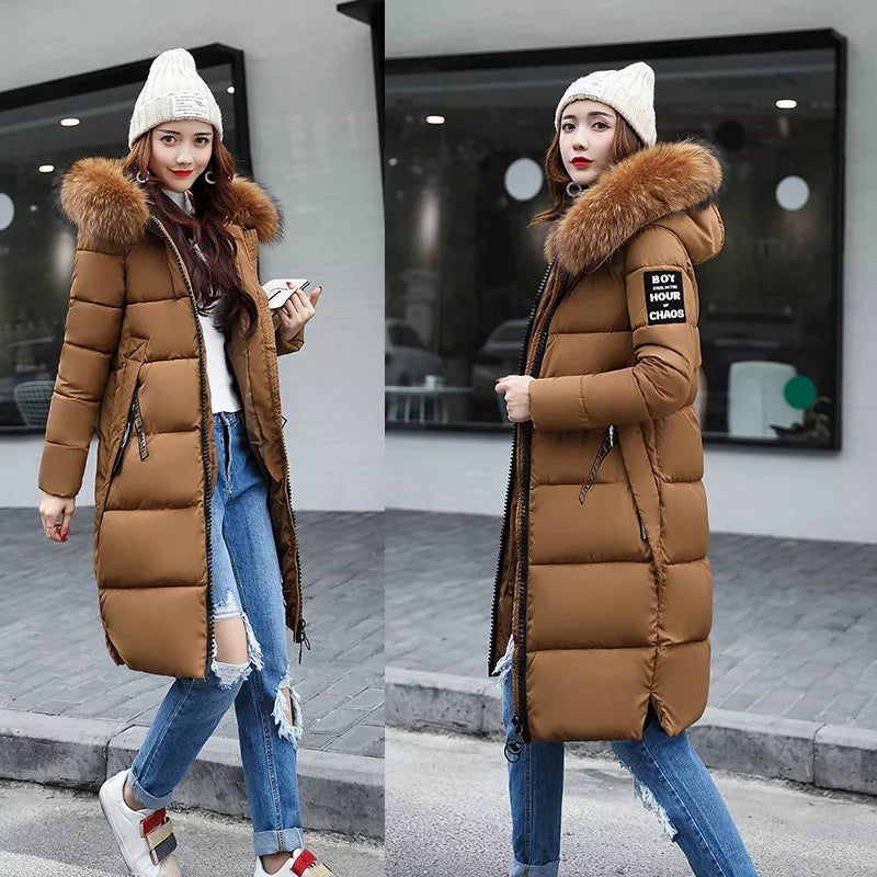 Khloe – Dames Winter Parka met Bontkraag