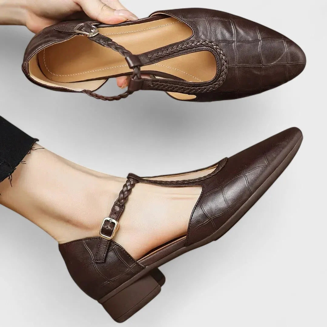 Sadia leren Mary Jane-loafers voor dames
