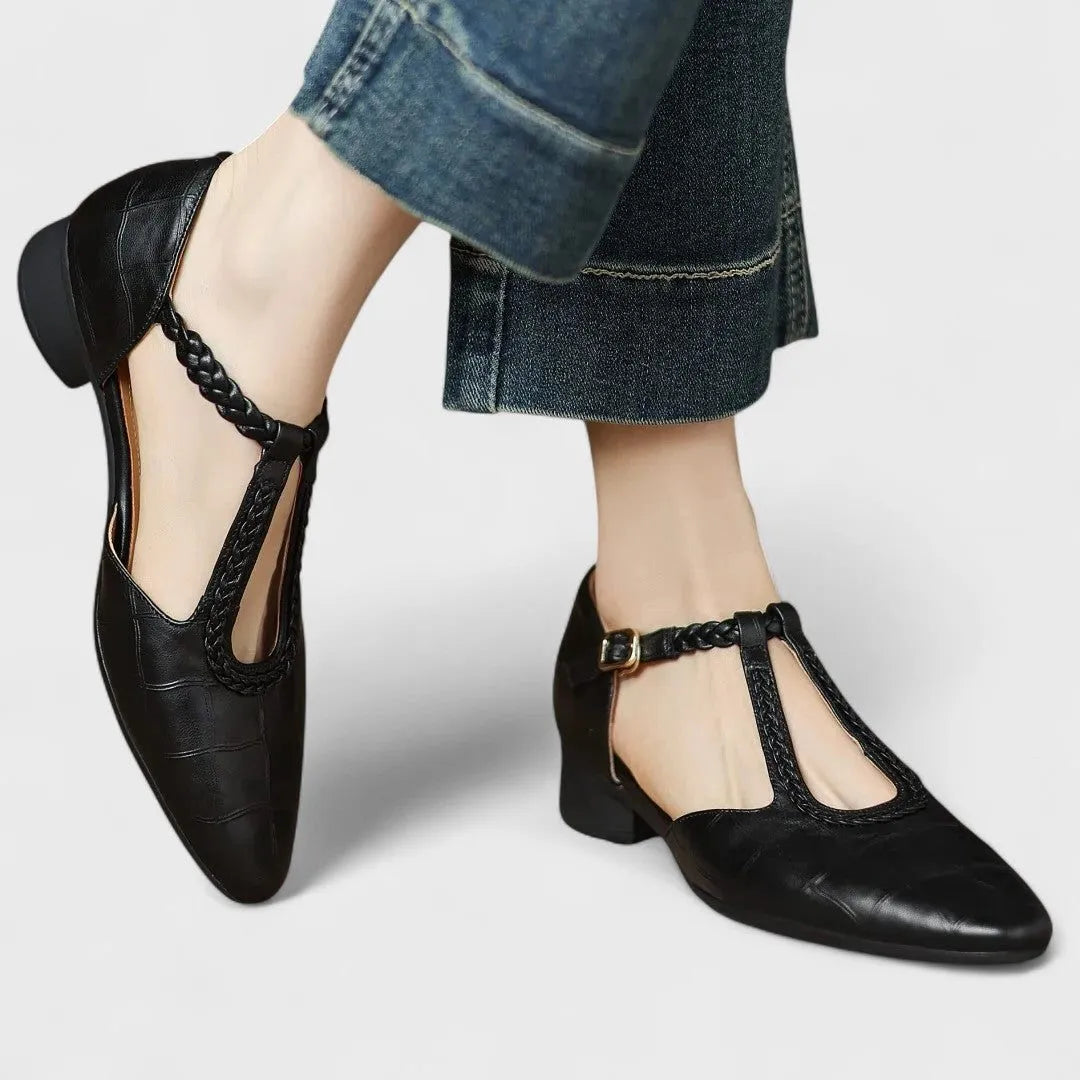 Sadia leren Mary Jane-loafers voor dames