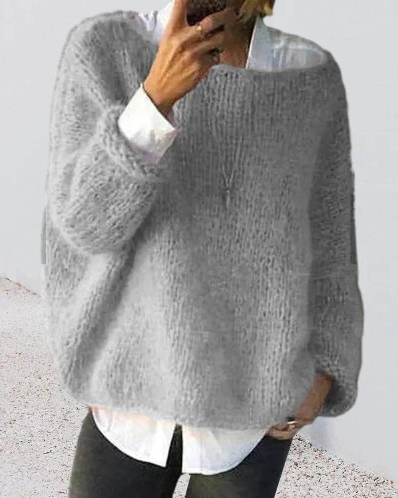 Saraid oversized gebreide mohairtrui voor dames