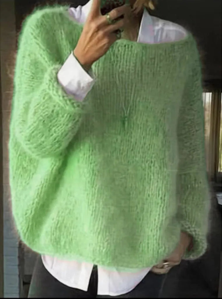 Saraid oversized gebreide mohairtrui voor dames