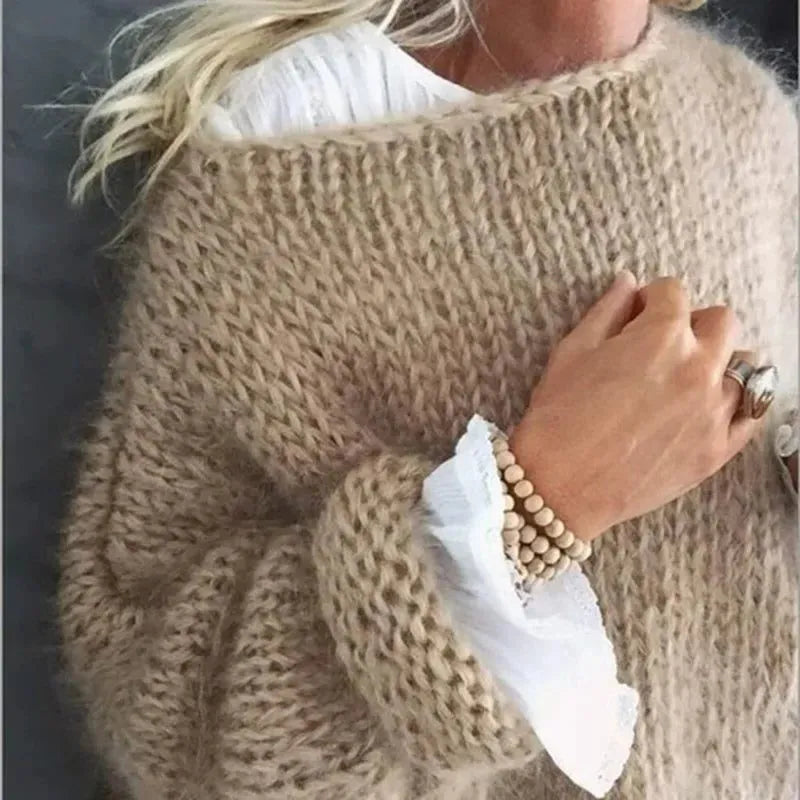 Saraid oversized gebreide mohairtrui voor dames