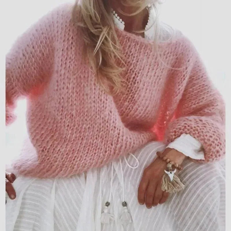 Saraid oversized gebreide mohairtrui voor dames