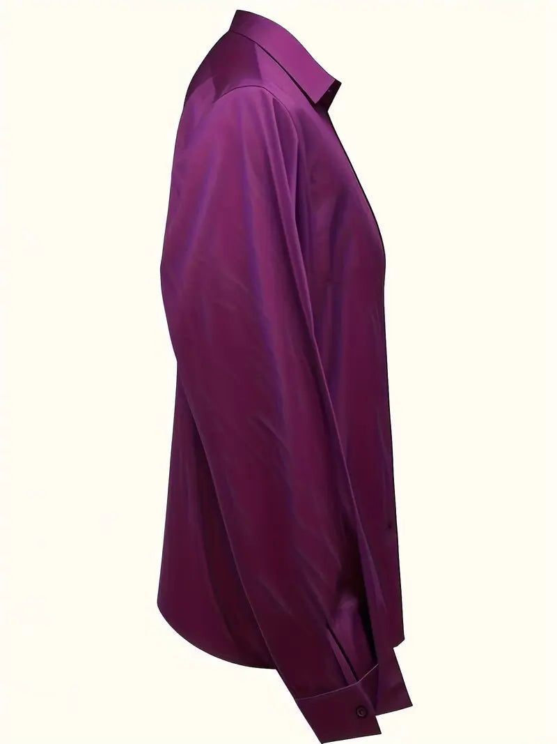 Satijnen blouse met v-hals voor dames