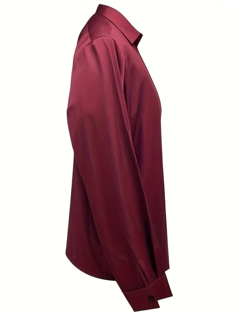 Satijnen blouse met v-hals voor dames