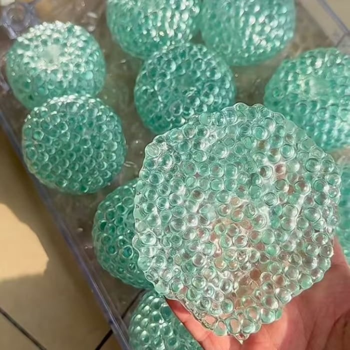 Sensorische stressbal, squishy dumpling fidgetspeeltje met gelkraaltjes en getextureerd oppervlak