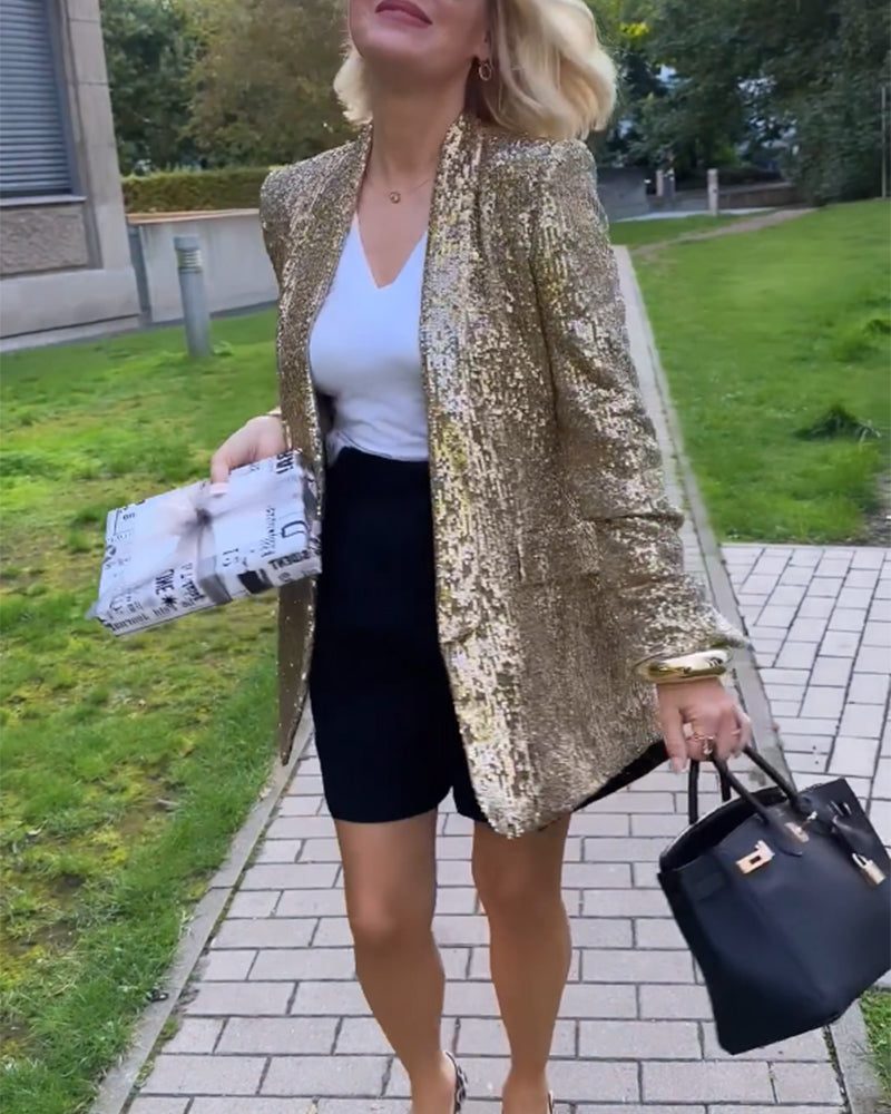 Blazerjasje met pailletten voor dames