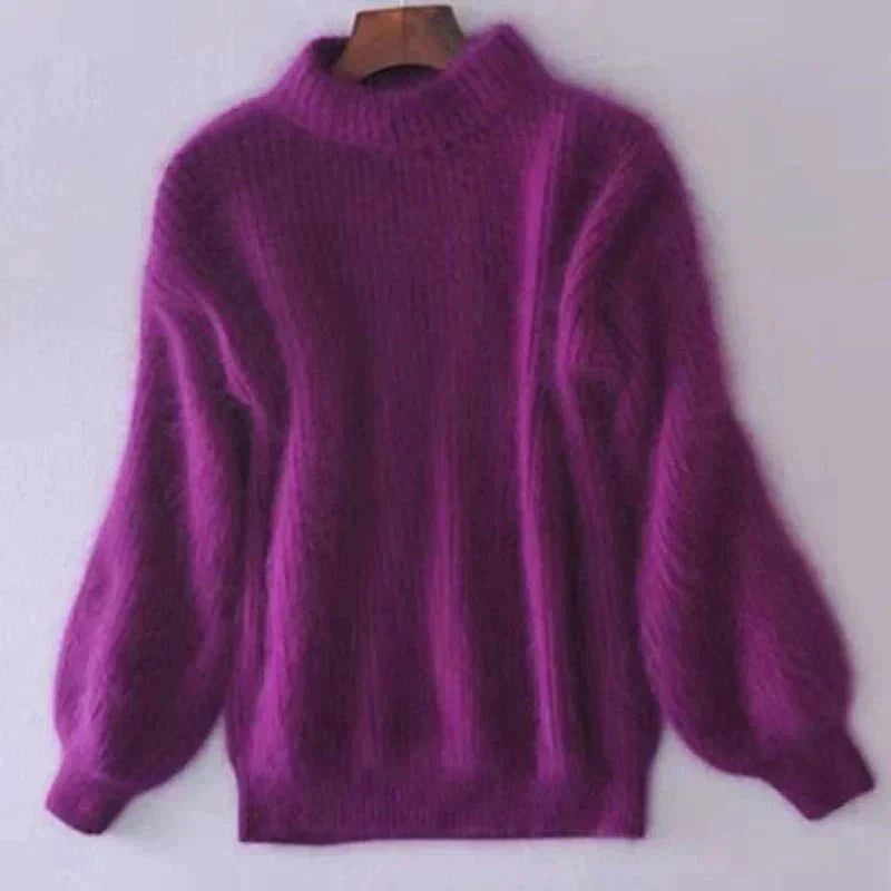 Fluffy gebreide coltrui voor dames