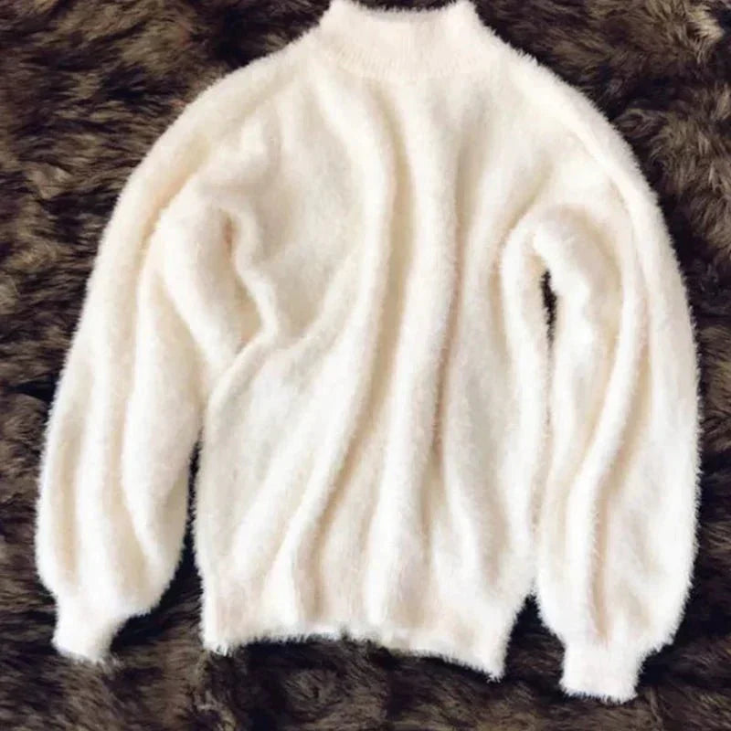Fluffy gebreide coltrui voor dames