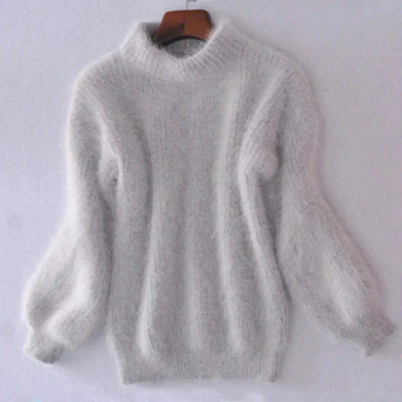 Fluffy gebreide coltrui voor dames