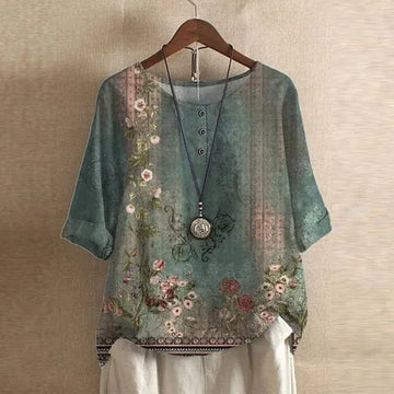 Sira oversized damesblouse met bloemenprint