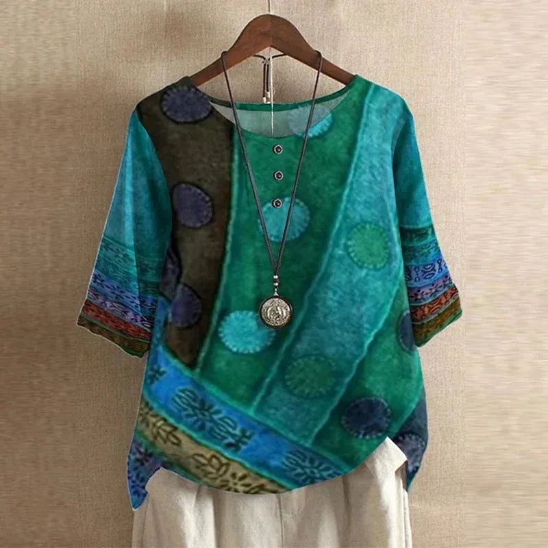 Sira oversized damesblouse met bloemenprint