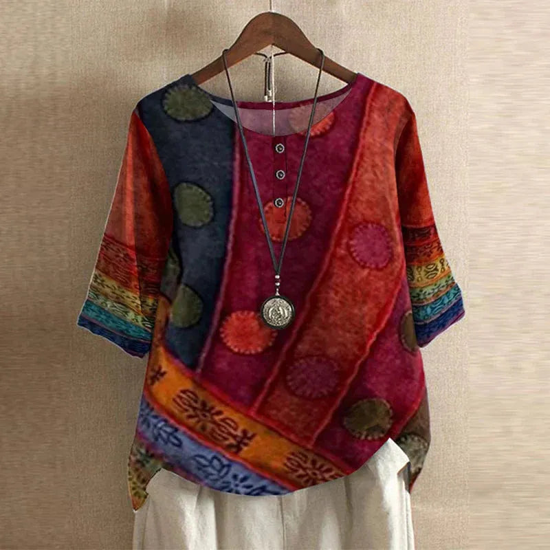 Sira oversized damesblouse met bloemenprint