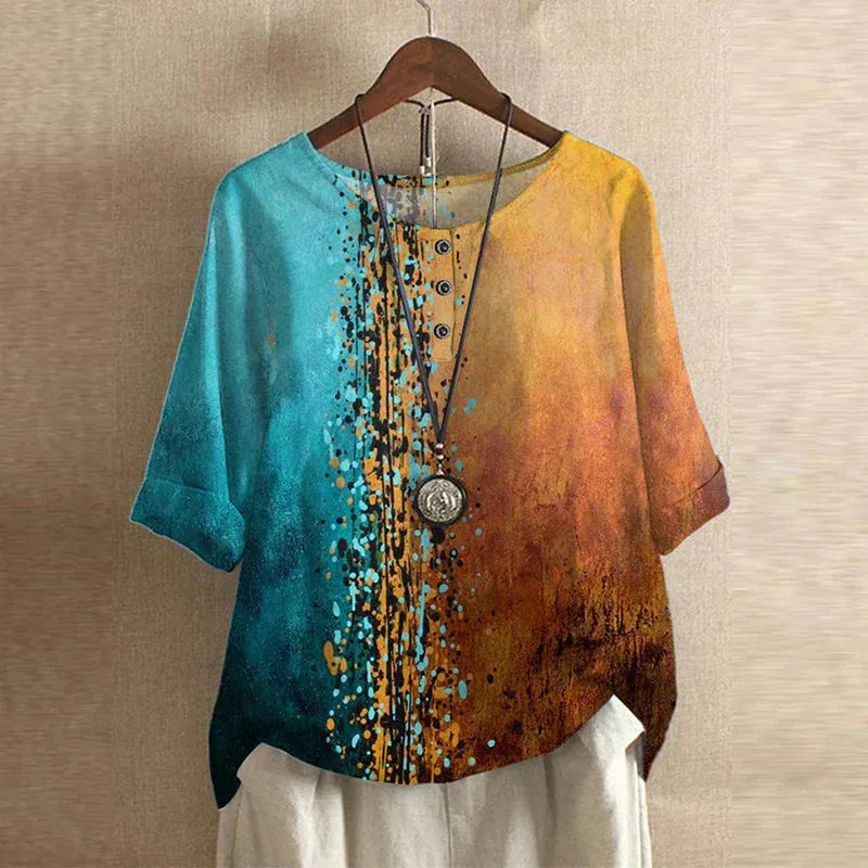 Sira oversized damesblouse met bloemenprint