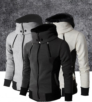 Timothy – Slim-fit Fleece sportjack met Rits en Capuchon Heren