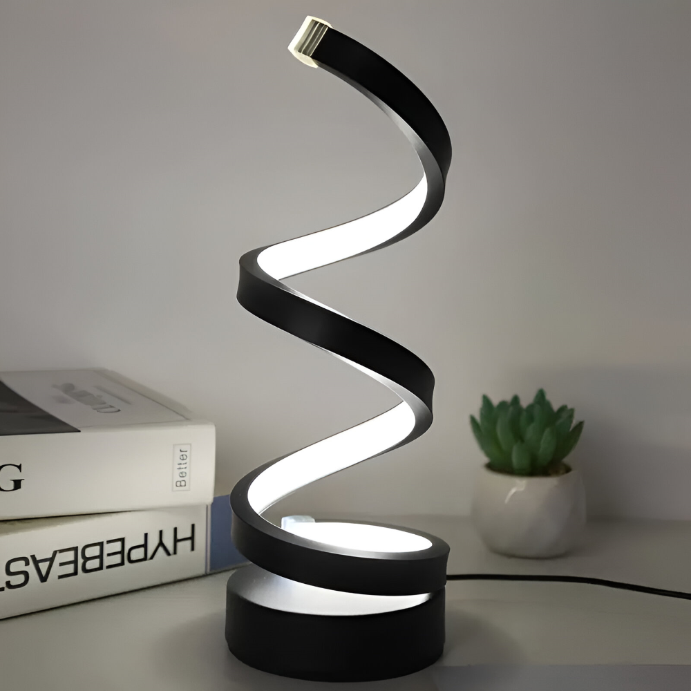 LED-tafellamp in spiraalvorm met instelbare kleurtemperatuur voor bureau en eetkamer