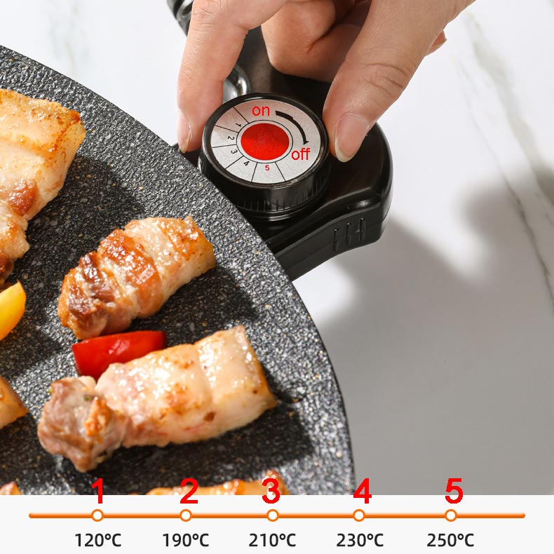 Rookvrije elektrische grill met instelbare warmtestanden